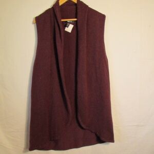 Style & Co. Women's Burgundy Sleeveless Cardigan